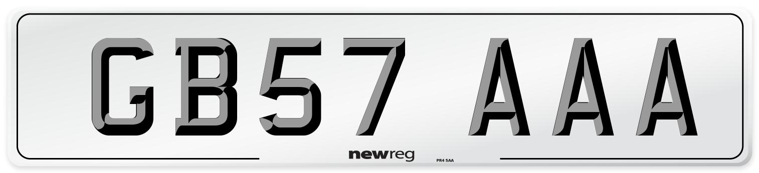 GB57 AAA Number Plate from New Reg